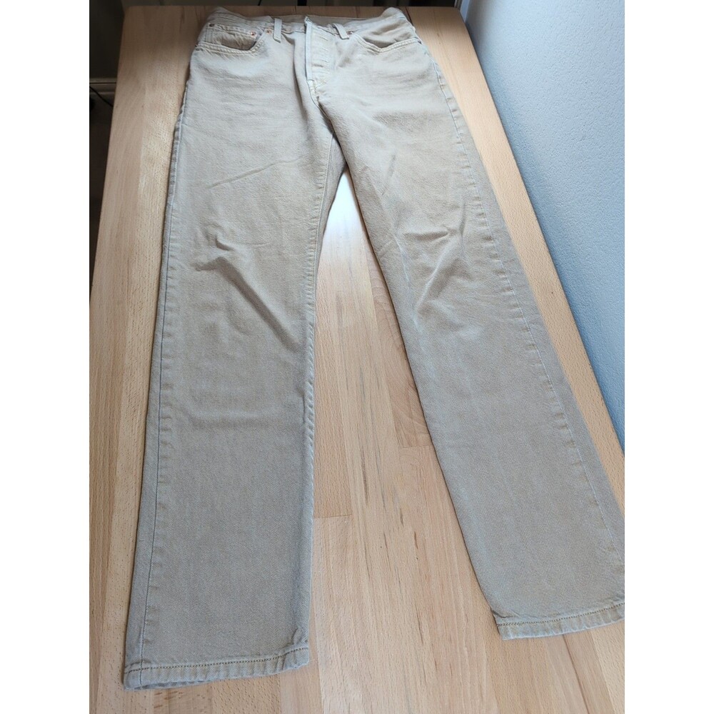Levi’s 501 Women's Jeans Measures 28x30.5 Button Fly Straight Leg Brown Denim